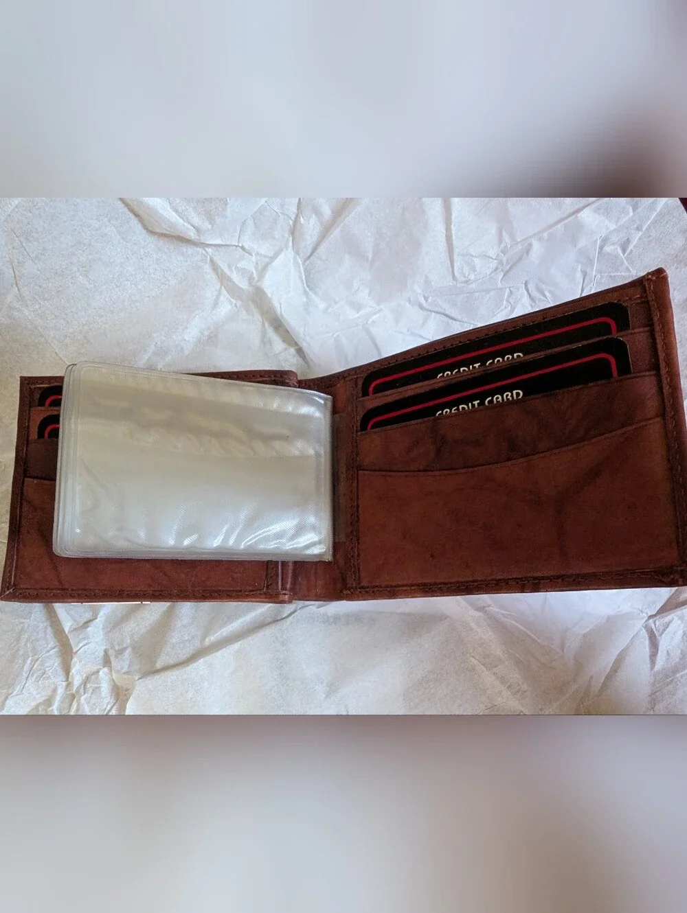 Vintage Style Genuine Leather Bi-Fold Brown Wallet